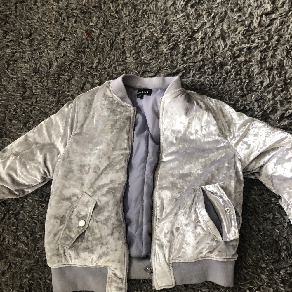 Silver puffer jacket